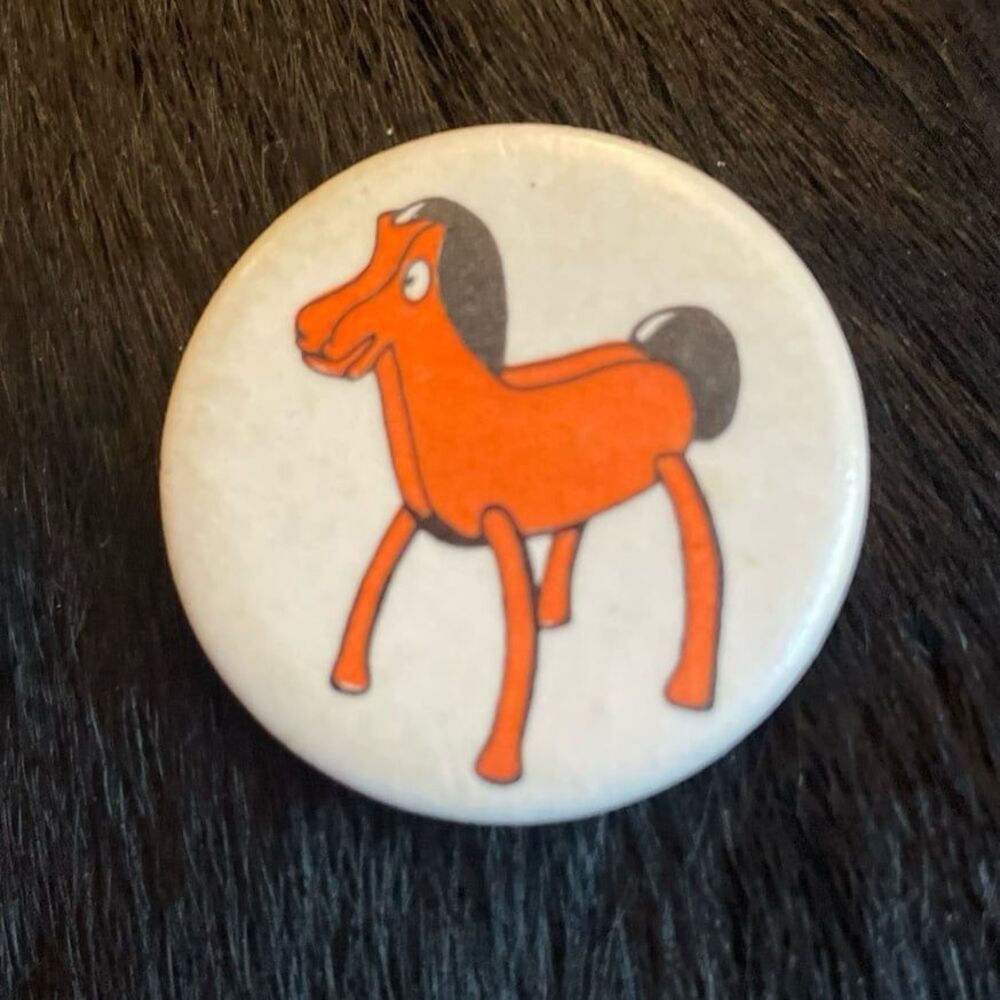Pokey Horse from Gumby Pin Vintage Collectible Edition Button Accessory Retro